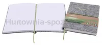Econovo Notes z recyklingu, okładka z filcu, w linie, 96 kart, 70gsm, szary - 3