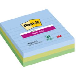 Karteczki Samoprzylepne Post-It Super Sticky Xl, Oasis, W Linię, 101X101Mm, 3X70 Kart.