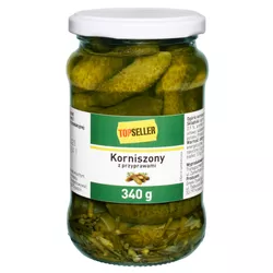 TOPSELLER Ogórki korniszony z przyprawami 340 g