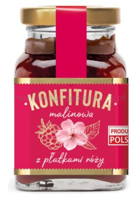 Konfitura malinowa z płatkami róży 200 g