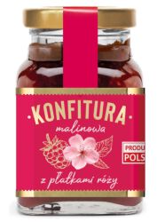 Konfitura malinowa z płatkami róży 200 g