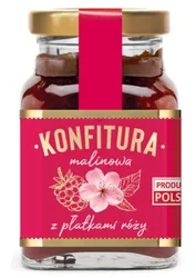 Konfitura malinowa z płatkami róży 200 g