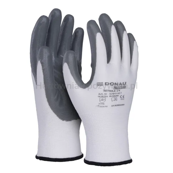 Rękawice Donau Safety Nitrile 01, Kat. Ii, Rozm. 10, Szare