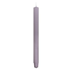 Świeca stołowa długa ryflowana DONAU HOME, 25x300 mm, 4 szt., szaro-popielata