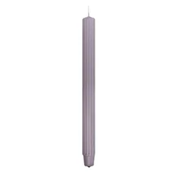 Świeca Stołowa Długa Ryflowana Donau Home, 25X300 Mm, 4 Szt., Szaro-Popielata