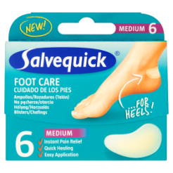 Salvequick Foot Care Medium Plastry Na Pęcherze I Otarcia 6 Sztuk