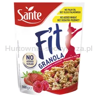 Sante Fit Granola Malina Truskawka Bez Dodatku Cukru 300G 