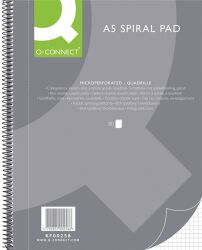 Q-Connect Kołonotatnik  A5, w kratkę, 80 kart., 70gsm, perforacja 