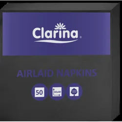 Clarina Serwetki Airlaid, 40 X 40, Składane, Czarne - A'50