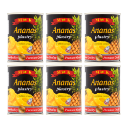 Mk Ananas Plastry W Lekkim Syropie 565G Z Otwieraczem x 6 sztuk
