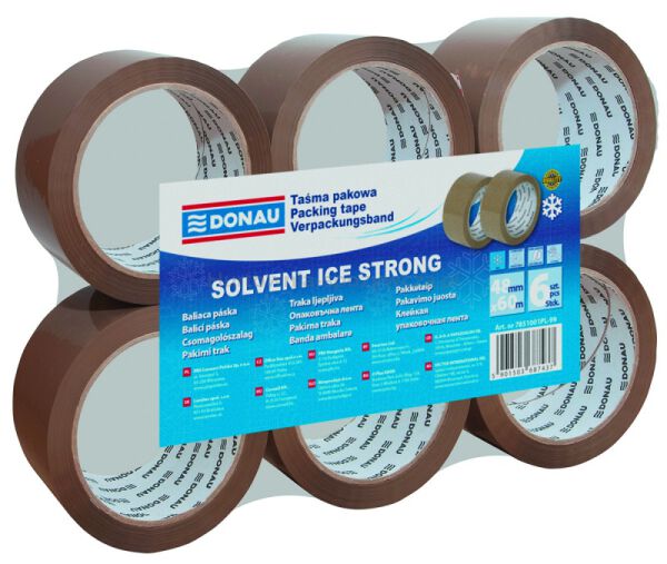 Taśma pakowa DONAU Solvent , 48mm, 60m, 42mikr., brązowa - 3