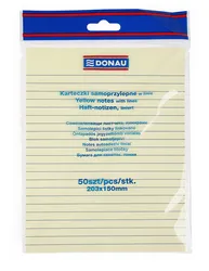 Donau Bloczek Samoprzylepny 150X203Mm, W Linię, 1X50 Kart., 75Gsm, Żółty 