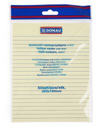 Donau Bloczek Samoprzylepny 150x203mm, w linię, 1x50 kart., 75gsm, żółty 