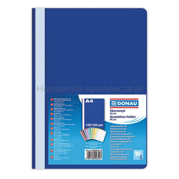 Donau Skoroszyt PP, A4, standard, 120/180mikr., granatowy 