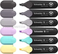 Zestaw zakreślaczy SCHNEIDER Job Pastel Grey, 1-5 mm, 6 szt., pudełko z zawieszką, mix kolorów - 2