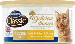Butcher’S Delicious Dinners Cat Z Kurczakiem I Indykiem Mus 85G