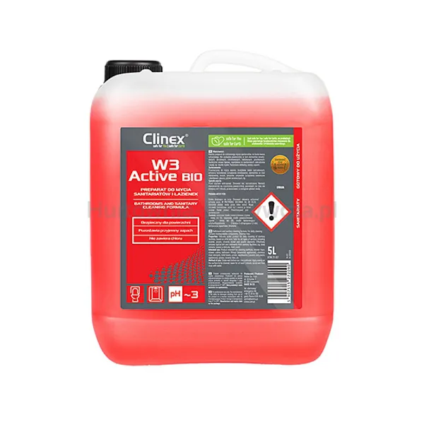 Preparat Clinex W3 Active Bio, Do Mycia Sanitariatów I Łazienek, 5L