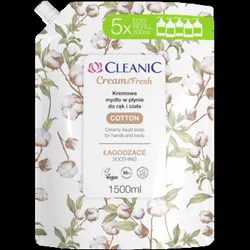 Cleanic Kremowe Mydło Do Rąk I Ciała Łagodzące Cotton 1500Ml