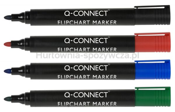 Marker do flipchartów Q-CONNECT, okrągły, 4 szt., mix kolorów - 2