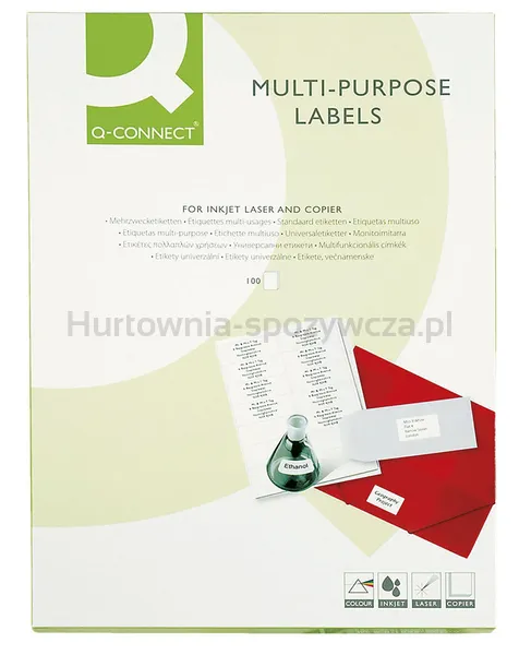 Q-Connect Etykiety uniwersalne 70x25,4mm, prostokątne, białe 100 ark. 