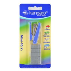 Zszywacz Kangaro Mini-10/Y2+Zszywki, Zszywa Do 10 Kartek, Blister, Błękitny