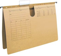 Q-Connect Skoroszyt zawieszkowy karton, A4, 250gsm, jasnobrązowy 