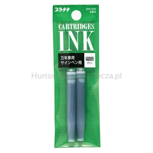 Naboje Atramentowe Platinum, 2Szt., Zielone