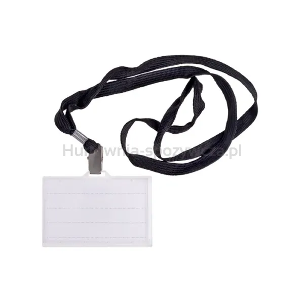 Identyfikator DONAU, z taśmą, twardy, czarny