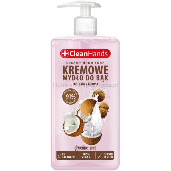 Kremowe mydło w płynie CLEAN HANDS, kokosowe, 300 ml