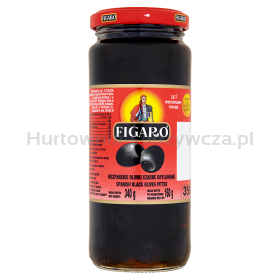 Figaro Hiszpańskie Oliwki Czarne Drylowane 340G/160G