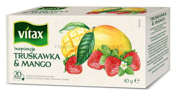 Herbata VITAX INSPIRATIONS, TRUSKAWKA I MANGO, 20 torebek