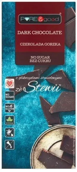 Czekolada gorzka ze stewią bez cukru  100g