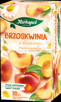Herbata HERBAPOL ziołowo-owocowa, 20 torebek, brzoskwinia z kwiatem rumianku