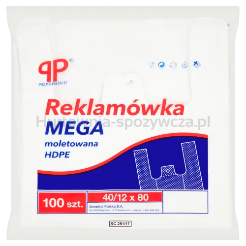 Pp Reklamówka Professional Moletowana Hdpe 40/12 X 80 100 Sztuk