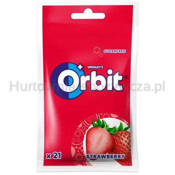 Orbit Strawberry Guma Do Żucia Bez Cukru 29 G (21 Drażetek)