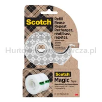 Dyspenser taśmy SCOTCH, ze stali nierdzewnej + 2x taśma Magic™ 19mm x 13,9m, srebrny - 7