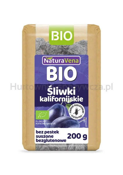 Naturavena Bio Śliwki Kalifornijskie Suszone Bezglutenowe Bio 200 G 
