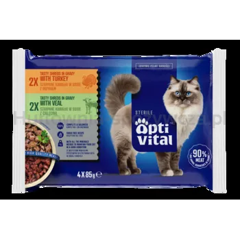 Optivital Saszetki Sterile - Pełnoporcjowa Karma Dla Dorosłych Kotów Sterylizowanych. Z Indykiem I Cielęciną 4X85G