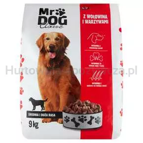 Dobry Wybór Karma Pies MR DOG Wołowina Warzywa Sucha 9 kg