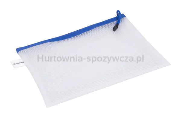 Torebka DONAU Zipper Bag, A5, 243x180 mm, EVA, z suwakiem, niebieska