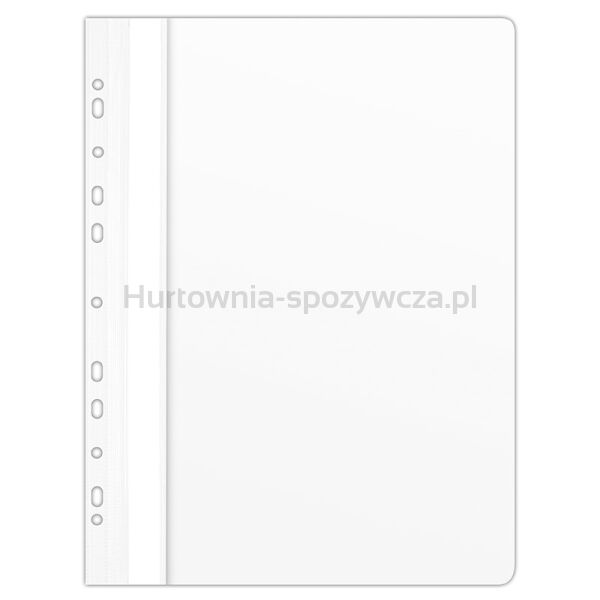 Donau Skoroszyt PVC, A4, twardy, 150/160mikr., wpinany, biały 