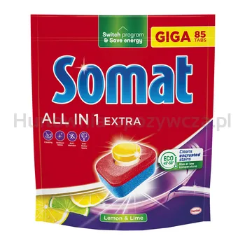 Somat Tabletki do mycia naczyń w zmywarkach All in One Extra Lemon 85 szt. 1411 g