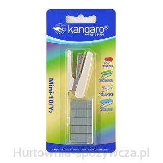 Zszywacz Kangaro Mini-10/Y2+Zszywki, Zszywa Do 10 Kartek, Blister, Beżowy