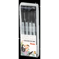 Pentel Cienkopis Pointliner Colour S40-Czarny, 4 Sztuki