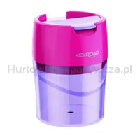 Temperówka metalowa KEYROAD Robby, podwójna, z pojemnikiem, blister, mix kolorów - 4