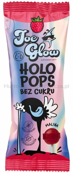 Holopops lizak kulka bez cukru o smaku mailinowym 8g z witaminą C i D (SPRZEDAŻ NA OPAKOWANIA ZBIORCZE)