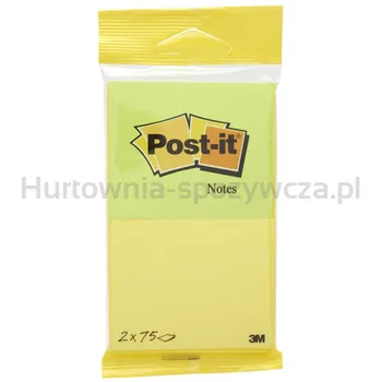 Post-It Karteczki samoprzylepne neonowe żółte i zielone, 76x63,5mm