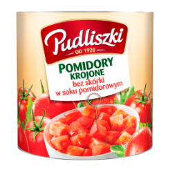 Pudliszki Pomidory Krojone Bez Skórki W Soku Pomidorowym 2,52Kg