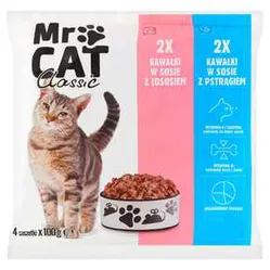 Karma Kot Mr Cat Łosoś Pstrąg Mix 4*100 G Mw Dobry Wybór Sasz