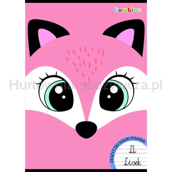 Bambino Zeszyt Do Nauki Pisania Okładka Laminowana A4, 32 Kartki, Linia Dwukolorowa Mix Dziewczęcy